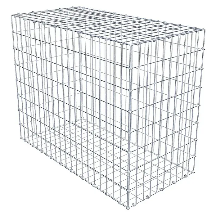 Gabiona Gabione - 100 x 50 x 80 cm, Maschenbreite: 5 cm, Maschenhöhe: 10 cm - Gabionenkäfig aus robustem, verzinktem Drahtgeflecht für vielseitige Anwendungen im Garten- und Landschaftsbau.