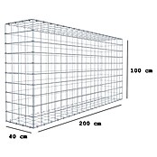 Gabiona Gabione (200 x 40 x 100 cm, Maschenbreite: 10 cm, Maschenhöhe: 10 cm) | BAUHAUS