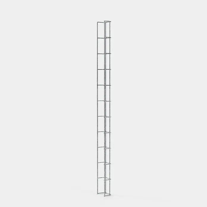 Gabiona Rankgitter - L x B x H: 8 x 5 x 110 cm, Silber, Stahl, Maschenbreite: 5 cm, Maschenhöhe: 10 cm - Aufnahme eines langen, schmalen, rechteckigen Stahlbetonträgers mit quadratischen Öffnungen über seine gesamte Länge.