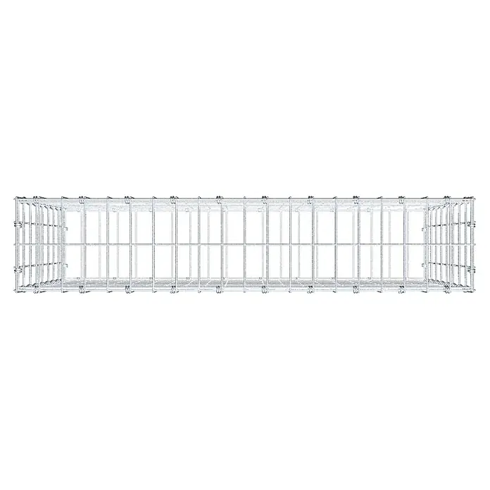 Gabiona Gabione - 100 x 20 x 80 cm, Maschenbreite: 5 cm, Maschenhöhe: 10 cm - Draufsicht auf einen geräumigen, rechteckigen Drahtkorb mit feinen Maschen und robustem Design, ideal für Lagerung oder Transport.