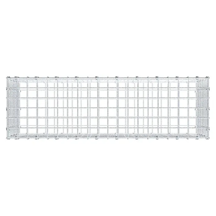 Gabiona Gabione - 100 x 30 x 40 cm, Maschenbreite: 5 cm, Maschenhöhe: 5 cm - Ein rechteckiger Gabionenkorb aus verzinktem Drahtgeflecht, ideal für den Garten- und Landschaftsbau. Robuste Bauweise für vielfältige Anwendungen.