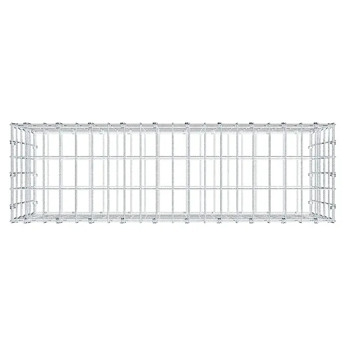 Gabiona Gabione - 100 x 30 x 50 cm, Maschenbreite: 5 cm, Maschenhöhe: 10 cm - Rechteckiger Gabionenkorb aus silberfarbenem Drahtgeflecht, stabil und langlebig für den Garten- und Landschaftsbau, vielseitig einsetzbar.