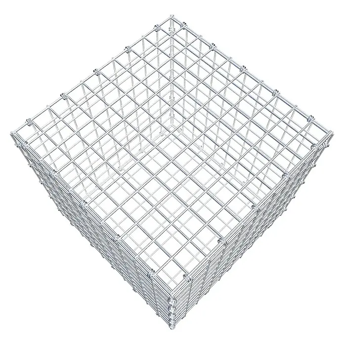 Gabiona Gabione - 50 x 50 x 50 cm, Maschenbreite: 5 cm, Maschenhöhe: 5 cm - Ein Gabionenkorb, ein Drahtgeflechtbehälter, der zur Stabilisierung von Hängen oder als dekoratives Element im Gartenbau verwendet wird.