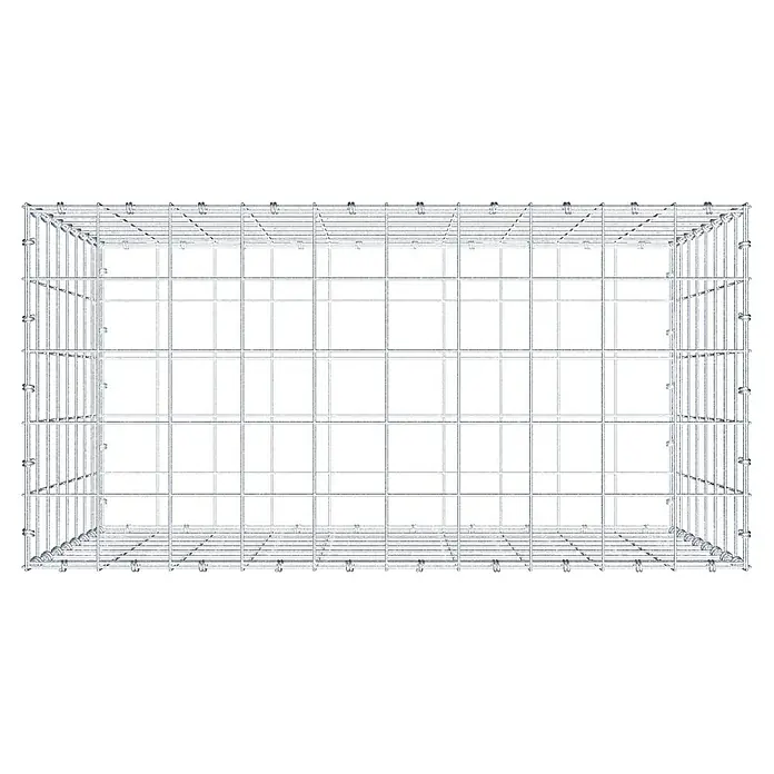 Gabiona Gabione - 100 x 50 x 80 cm, Maschenbreite: 10 cm, Maschenhöhe: 10 cm - Ein rechteckiger Drahtkäfig mit engmaschigem Gitter, ideal für den sicheren Transport oder die Aufbewahrung von Gegenständen.