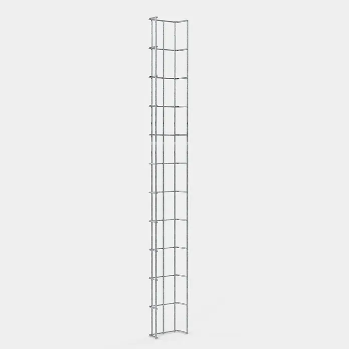 Gabiona Rankgitter - L x B x H: 13 x 5 x 110 cm, Silber, Stahl, Maschenbreite: 5 cm, Maschenhöhe: 10 cm - Produktabbildung eines langen, schmalen, rechteckigen Stahlrahmens, der für strukturelle Unterstützung oder industrielle Anwendungen verwendet wird.