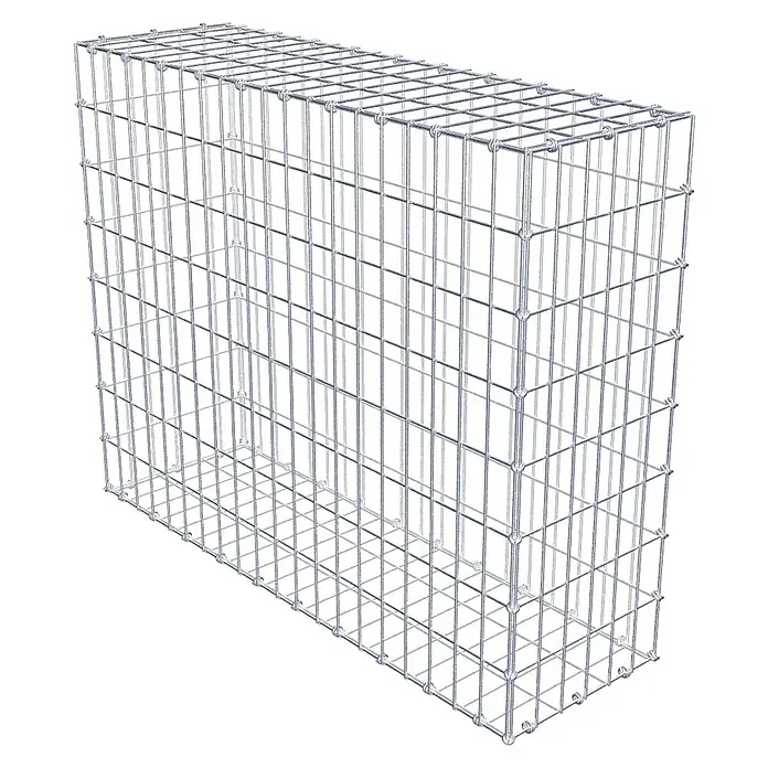 Gabiona Gabione - 100 x 30 x 80 cm, Maschenbreite: 5 cm, Maschenhöhe: 10 cm - Ein rechteckiger Gabionenkorb aus Drahtgeflecht, ideal für Gartenbau und Landschaftsgestaltung.