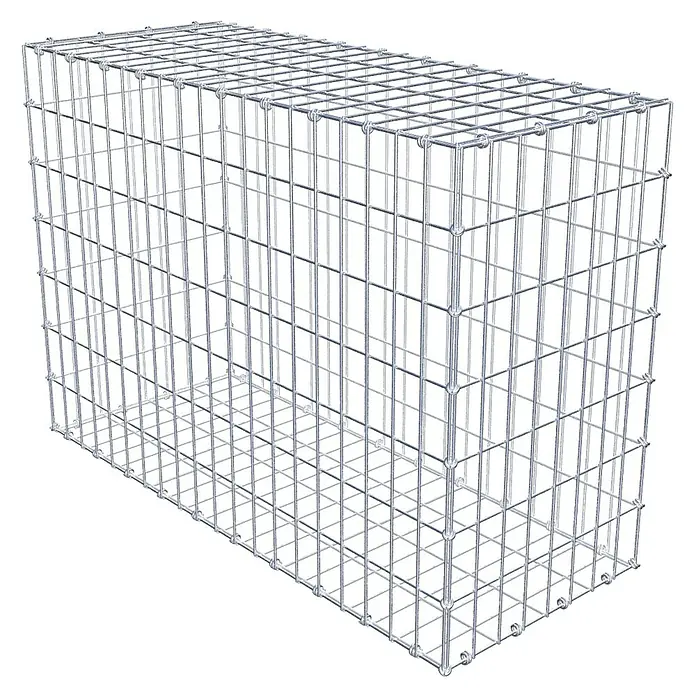 Gabiona Gabione - 100 x 40 x 70 cm, Maschenbreite: 5 cm, Maschenhöhe: 10 cm - Gabione aus verzinktem Stahldrahtgitter für Garten- und Landschaftsbau. Robuste Konstruktion zur Befüllung mit Steinen oder anderen Materialien.