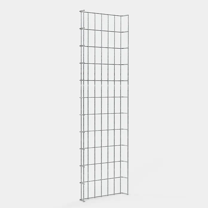 Gabiona Rankgitter - L x B x H: 33 x 5 x 110 cm, Silber, Stahl, Maschenbreite: 5 cm, Maschenhöhe: 10 cm - Metallgitterelement für den Aufbau von Regalen oder zur Warenpräsentation. Das Gitter ist robust und vielseitig einsetzbar.
