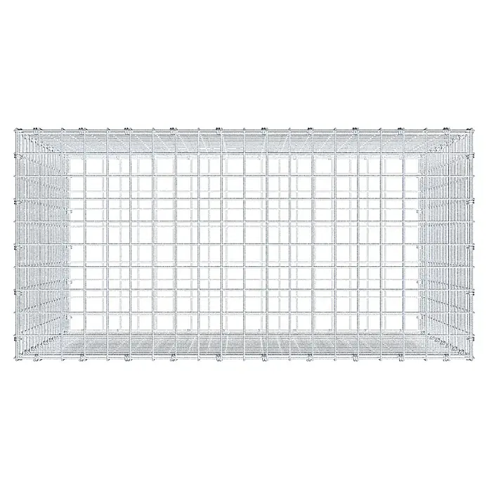 Gabiona Gabione - 100 x 50 x 90 cm, Maschenbreite: 5 cm, Maschenhöhe: 5 cm - Ein leeres Gabionen-Drahtgitter, bereit zur Befüllung mit Steinen oder anderen Materialien für den Landschaftsbau oder zur Erosionskontrolle.