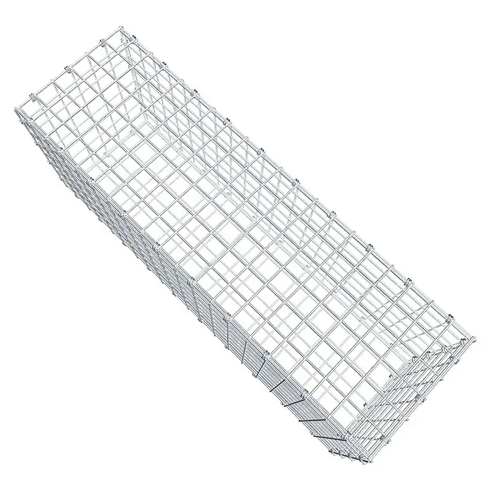 Gabiona Gabione - 100 x 30 x 40 cm, Maschenbreite: 5 cm, Maschenhöhe: 5 cm - Draufsicht einer Gabione, einem Drahtkorb zur Befüllung mit Steinen für den Garten- und Landschaftsbau.