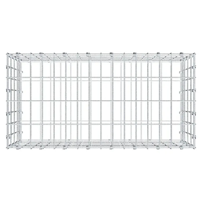 Gabiona Gabione - 80 x 40 x 40 cm, Maschenbreite: 5 cm, Maschenhöhe: 10 cm - Nahaufnahme eines Drahtgitterkorbs, der Stabilität und robuste Konstruktion für verschiedene Aufbewahrungszwecke bietet.