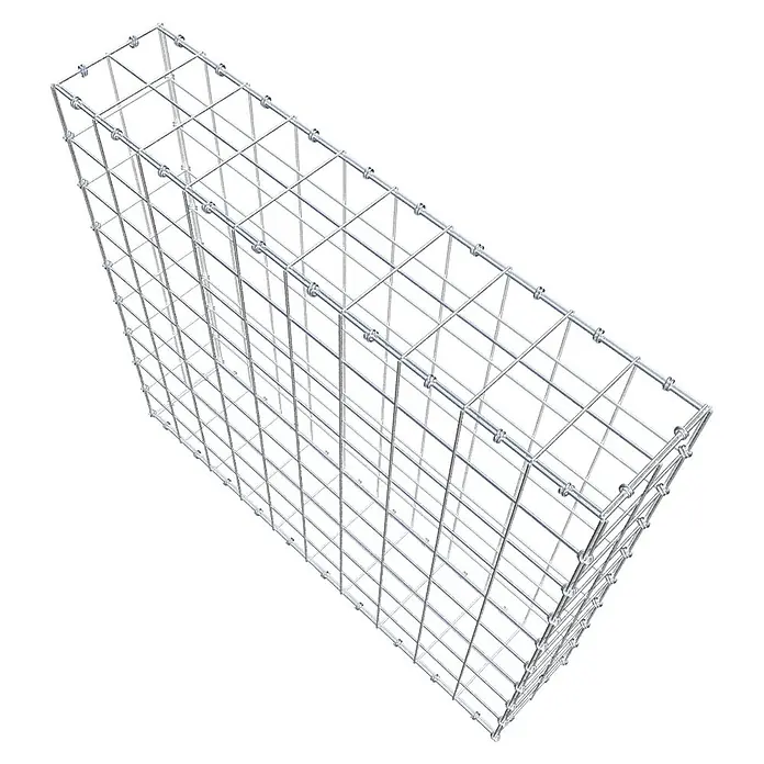 Gabiona Gabione - 100 x 20 x 90 cm, Maschenbreite: 10 cm, Maschenhöhe: 10 cm - Ein Gabionenkorb aus verzinktem Stahlgitter, der Stabilität und Haltbarkeit für verschiedene Anwendungen im Garten- und Landschaftsbau bietet.