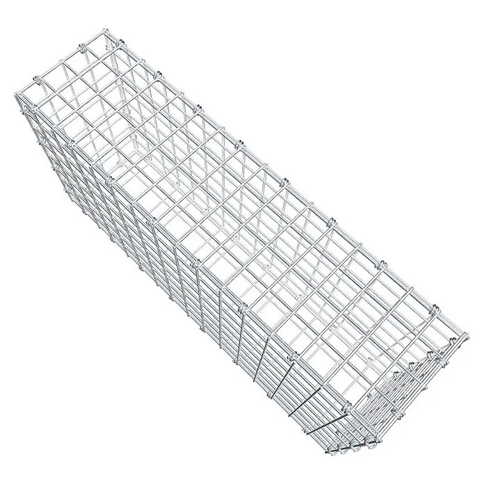 Gabiona Gabione - 80 x 20 x 40 cm, Maschenbreite: 5 cm, Maschenhöhe: 5 cm - Draufsicht auf einen Gabionenkorb. Ein stabiler Drahtkorb, ideal für Gartenbau, Landschaftsgestaltung und Erosionsschutz.