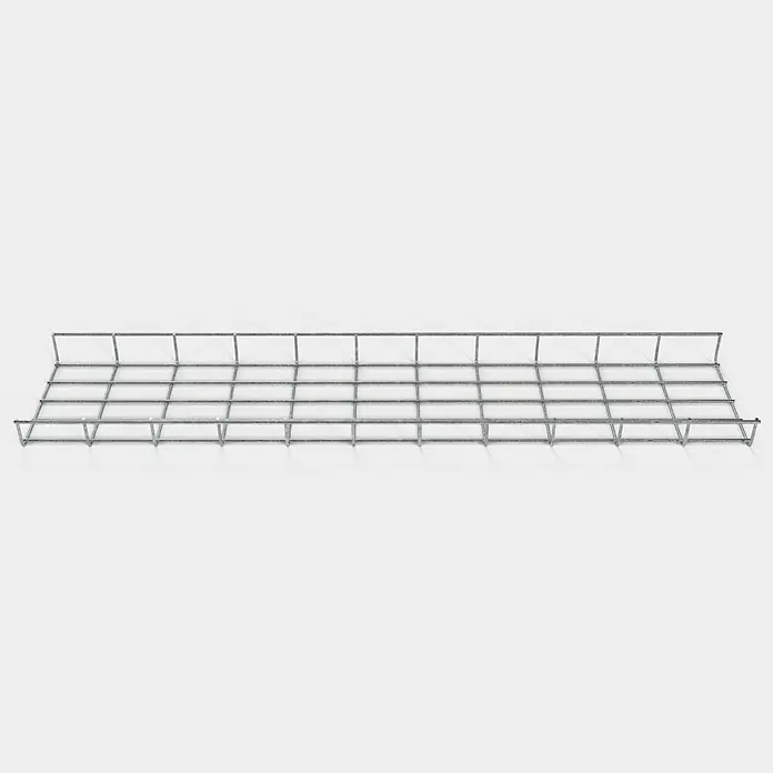 Gabiona Rankgitter - L x B x H: 23 x 5 x 110 cm, Silber, Stahl, Maschenbreite: 5 cm, Maschenhöhe: 10 cm - Ein Drahtgitter-Kabelkanal in einer Aufnahme von oben. Ideal zur Kabelführung und Organisation im IT-Bereich.