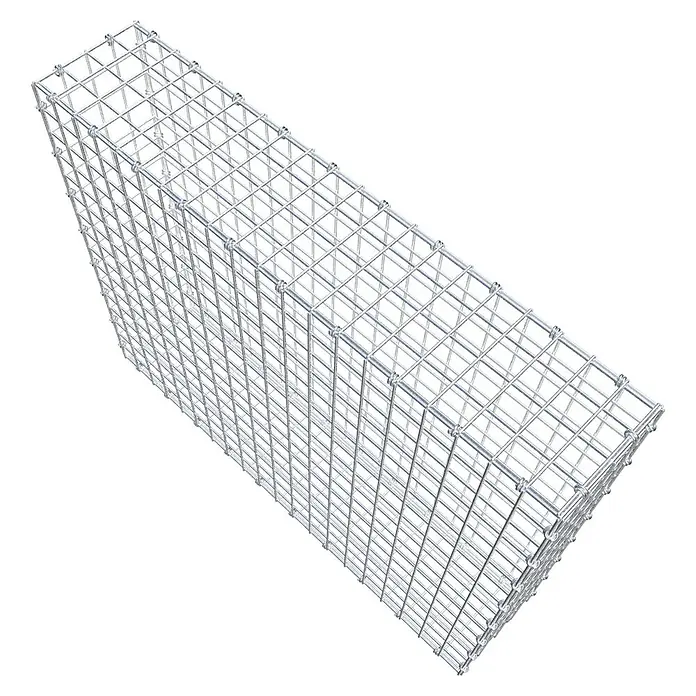 Gabiona Gabione - 100 x 20 x 80 cm, Maschenbreite: 5 cm, Maschenhöhe: 5 cm - Ansicht eines Gabionenkörpers aus Drahtgitter, ideal für den Einsatz im Garten- und Landschaftsbau.
