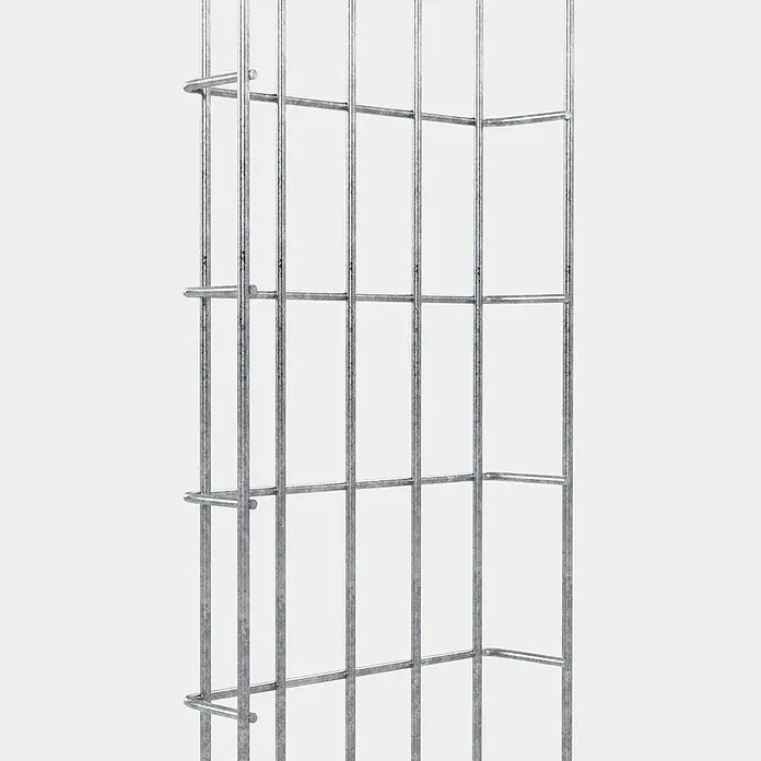 Gabiona Rankgitter - L x B x H: 23 x 5 x 110 cm, Silber, Stahl, Maschenbreite: 5 cm, Maschenhöhe: 10 cm - Ein Gabionen-Korb aus verzinktem Drahtgitter für den Garten. Das robuste Metall sorgt für Stabilität und Langlebigkeit im Außenbereich.