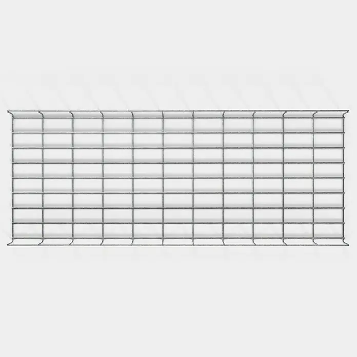 Gabiona Rankgitter - L x B x H: 43 x 5 x 110 cm, Silber, Stahl, Maschenbreite: 5 cm, Maschenhöhe: 10 cm - Gitterbox: Detailaufnahme einer rechteckigen Gitterbox, ideal für Lagerung und Transport, auf neutralem Hintergrund.