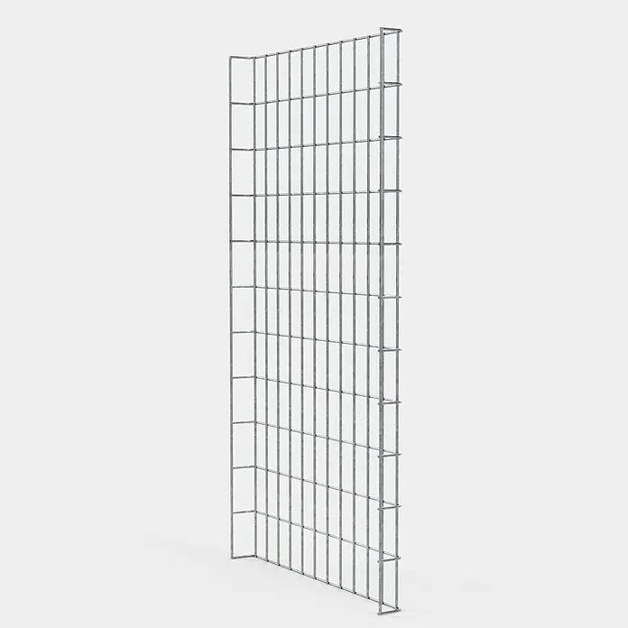 Gabiona Kabelkanal - 58 x 5 x 110 cm, Silber - Ein rechteckiger Gabionenkorb aus verzinktem Drahtgitter. Ideal für den Garten- und Landschaftsbau, bietet Stabilität und Flexibilität.