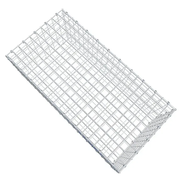 Gabiona Gabione - 100 x 50 x 40 cm, Maschenbreite: 5 cm, Maschenhöhe: 5 cm - Darstellung eines Gabionenkorbs aus Drahtgeflecht in rechteckiger Form. Ideal für Landschaftsbau und zur Gestaltung von Außenbereichen.