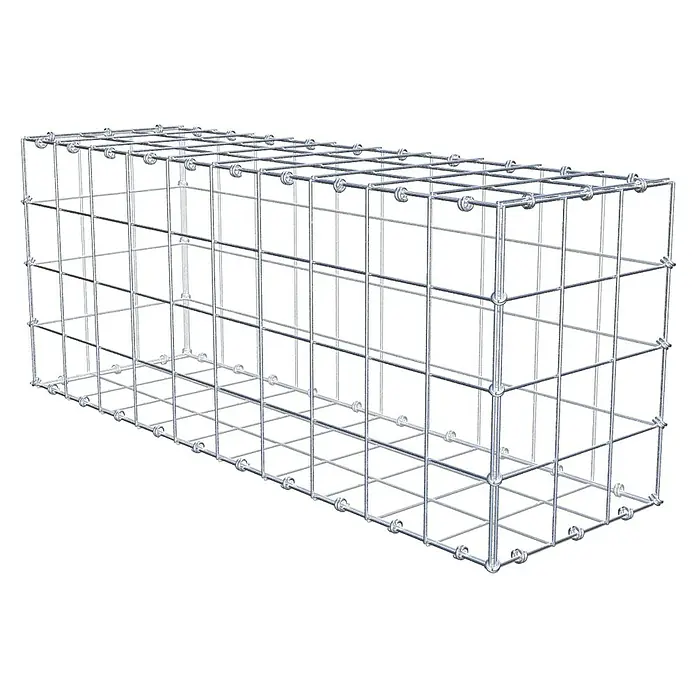 Gabiona Gabione - 100 x 30 x 40 cm, Maschenbreite: 10 cm, Maschenhöhe: 10 cm - Ein Gabionen-Drahtkorb, ideal für den Gartenbau, mit stabilen Gitterstrukturen und runden Drahtverbindungen.
