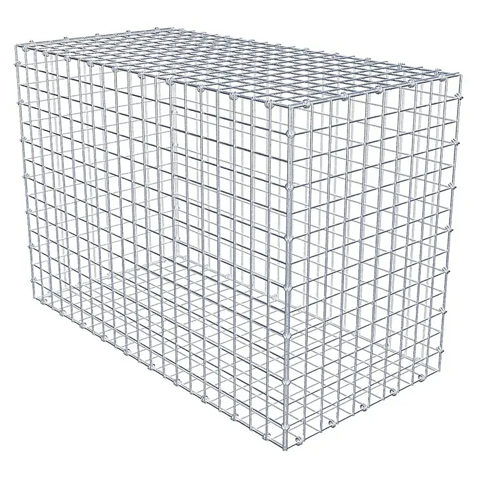 Gabiona Gabione - 100 x 50 x 70 cm, Maschenbreite: 5 cm, Maschenhöhe: 5 cm - Ein rechteckiger Gabionenkorb aus Drahtgeflecht, ideal für Garten- und Landschaftsbau, bietet Stabilität und natürliche Optik.