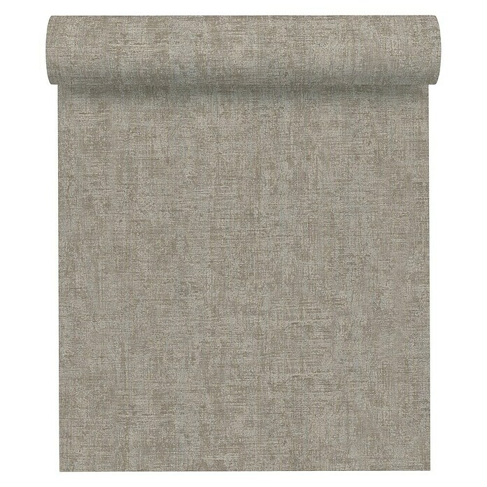 AS Creation Greenery Vliestapete (Braun/Grau, Uni, 10,05 x 0,53 m)