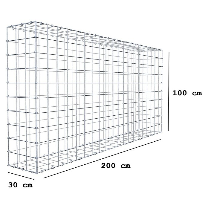Gabiona Gabione (200 x 30 x 100 cm, Maschenbreite: 10 cm, Maschenhöhe: 10 cm) | BAUHAUS