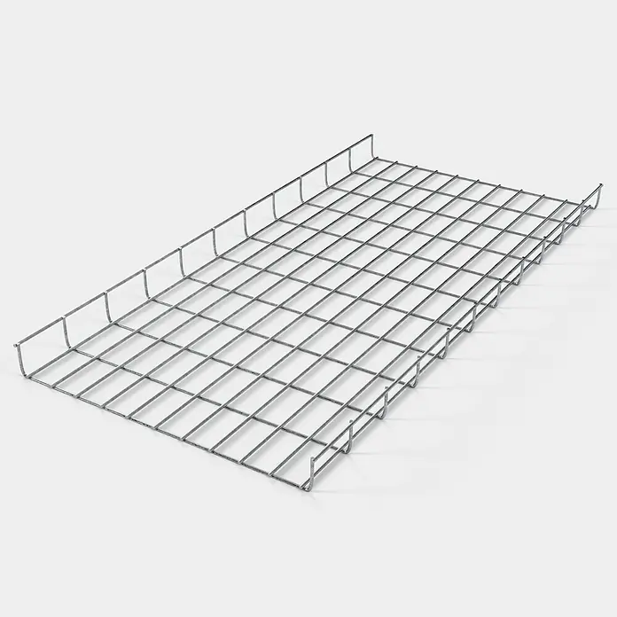 Gabiona Rankgitter - L x B x H: 53 x 5 x 110 cm, Silber, Stahl, Maschenbreite: 5 cm, Maschenhöhe: 10 cm - Abbildung eines rechteckigen Drahtgitterkorbs, ideal für die Organisation und Aufbewahrung verschiedener Gegenstände, präsentiert auf neutralem Hintergrund.
