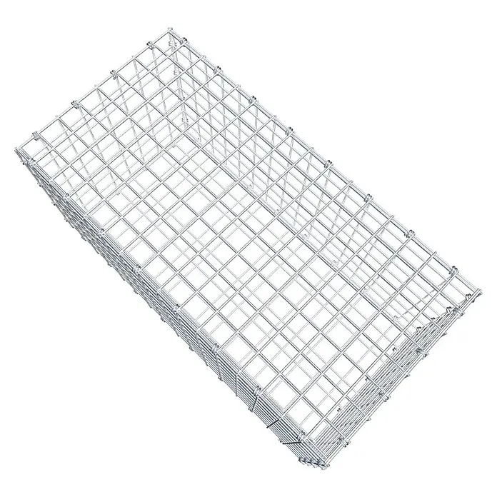Gabiona Gabione - 80 x 40 x 40 cm, Maschenbreite: 5 cm, Maschenhöhe: 5 cm - Ein rechteckiger Gabionenkorb aus Drahtgeflecht, ideal für Gartenbau und Landschaftsgestaltung. Die robuste Konstruktion sorgt für Stabilität.