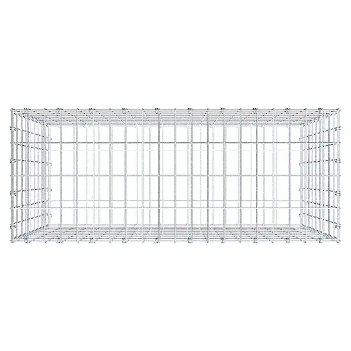 Gabiona Gabione - 100 x 40 x 90 cm, Maschenbreite: 5 cm, Maschenhöhe: 10 cm - Ein geräumiger, rechteckiger Drahtkäfig, ideal für Tierhaltung oder Lagerung. Die robuste Konstruktion bietet Sicherheit und gute Belüftung.
