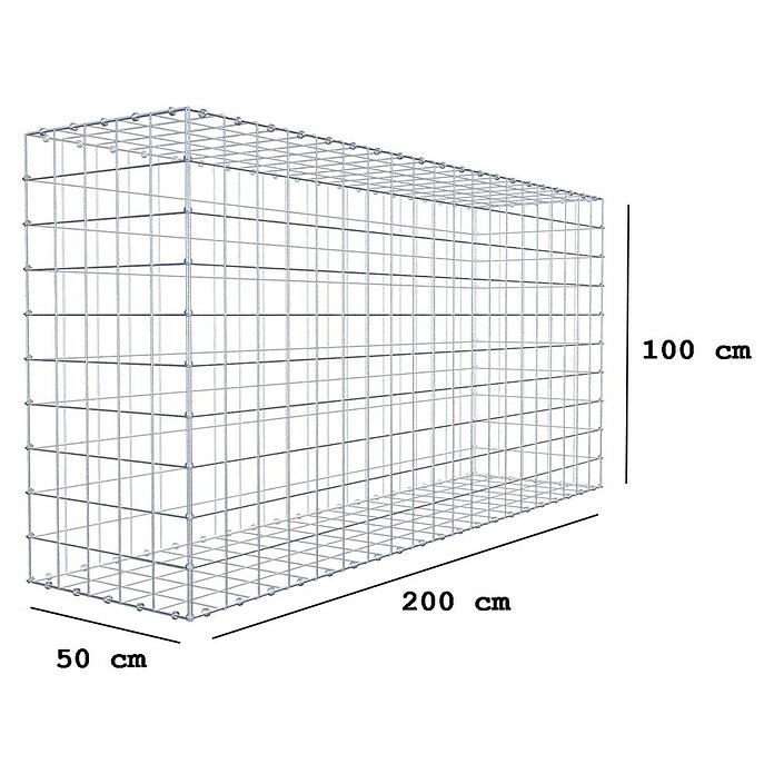 Gabiona Gabione (200 x 50 x 100 cm, Maschenbreite: 10 cm, Maschenhöhe: 10 cm) | BAUHAUS