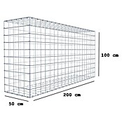 Gabiona Gabione (200 x 50 x 100 cm, Maschenbreite: 10 cm, Maschenhöhe: 10 cm) | BAUHAUS