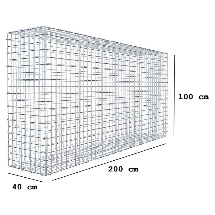Gabiona Gabione (200 x 40 x 100 cm, Maschenbreite: 5 cm, Maschenhöhe: 5 cm) | BAUHAUS
