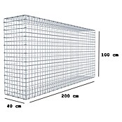 Gabiona Gabione (200 x 40 x 100 cm, Maschenbreite: 5 cm, Maschenhöhe: 5 cm) | BAUHAUS