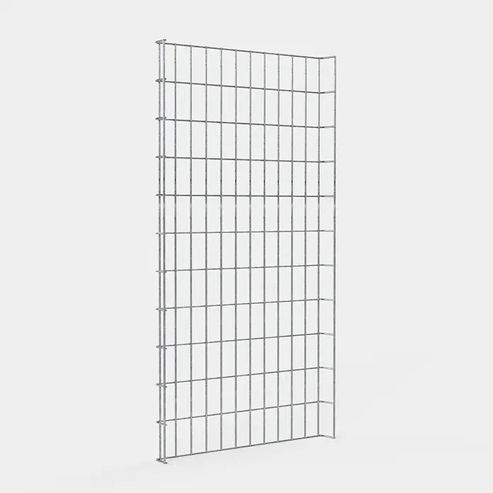 Gabiona Kabelkanal - 58 x 5 x 110 cm, Silber - Metallgitterwand zur Warenpräsentation. Robustes Design für vielseitige Einsatzmöglichkeiten im Einzelhandel oder Lager.