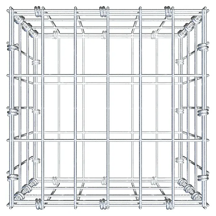 Gabiona Gabione - 30 x 30 x 30 cm, Maschenbreite: 5 cm, Maschenhöhe: 10 cm - Drahtgitterbox für den Transport. Stabile Konstruktion mit Drahtverbindungen für sicheren Halt, ideal für Lagerung.