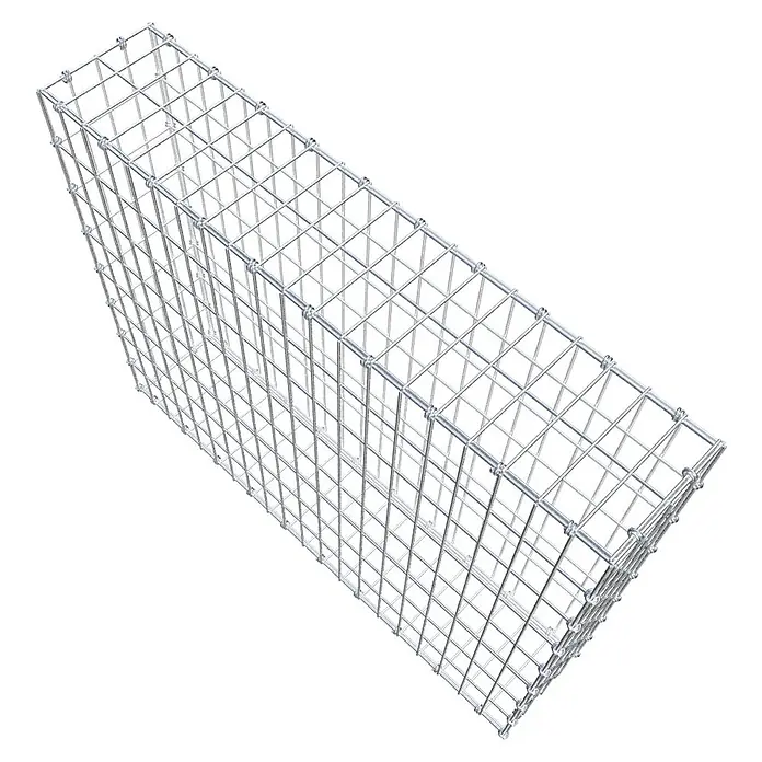 Gabiona Gabione - 100 x 20 x 80 cm, Maschenbreite: 5 cm, Maschenhöhe: 10 cm - Nahaufnahme eines Gabionen-Steinkorbs aus Metalldraht, ideal für Landschaftsbau und Erosionsschutz. Robuste Bauweise für vielfältige Anwendungen im Garten.
