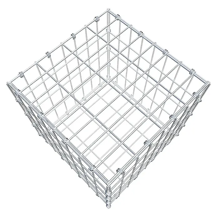 Gabiona Gabione - 40 x 40 x 40 cm, Maschenbreite: 5 cm, Maschenhöhe: 10 cm - Drahtgitterkorb: Ein stabiles, rechteckiges Drahtgitterprodukt für den Garten- und Landschaftsbau. Ideal für Steingärten und Stützmauern.