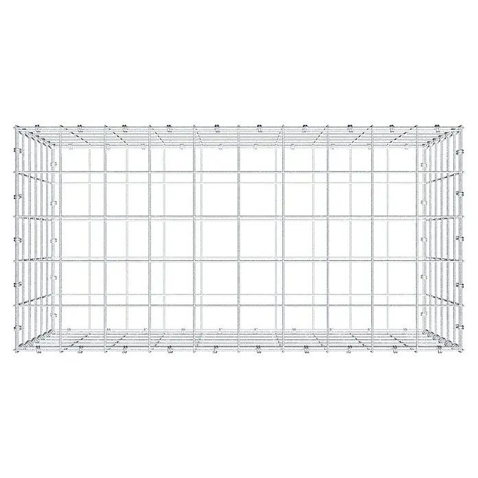 Gabiona Gabione - 100 x 50 x 60 cm, Maschenbreite: 10 cm, Maschenhöhe: 10 cm - Ein Drahtkorb mit rechteckiger Form, ideal für Lagerung und Organisation. Das robuste Design bietet Stabilität und Langlebigkeit für diverse Zwecke.