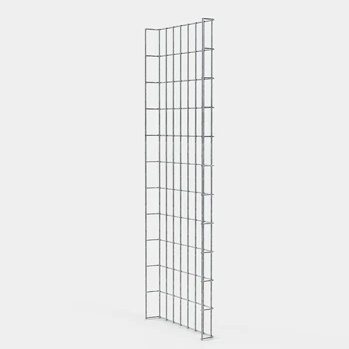 Gabiona Kabelkanal - 38 x 5 x 110 cm, Silber - Abbildung einer Gabionenwand, einer robusten und vielseitigen Konstruktion aus Drahtgitter für den Garten- und Landschaftsbau.
