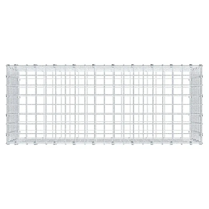 Gabiona Gabione - 100 x 40 x 40 cm, Maschenbreite: 5 cm, Maschenhöhe: 5 cm - Produktansicht eines rechteckigen Gabionenkorbs aus Drahtgeflecht, ideal für Landschaftsbau und Stützmauern, bietet Stabilität und Flexibilität.