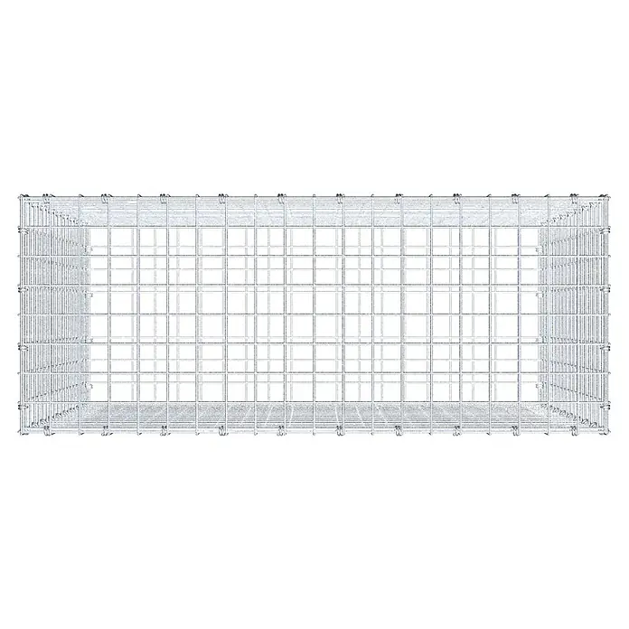 Gabiona Gabione - 100 x 40 x 90 cm, Maschenbreite: 5 cm, Maschenhöhe: 5 cm - Ansicht eines leeren Gabionenkorbs aus Drahtgeflecht, bereit zur Befüllung mit Steinen oder Erde für den Landschaftsbau und Erosionsschutz.