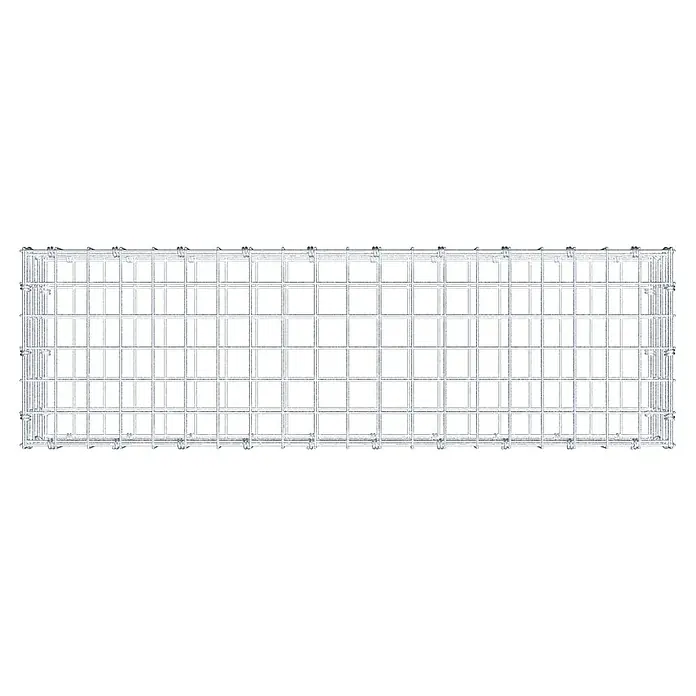 Gabiona Gabione - 100 x 30 x 20 cm, Maschenbreite: 5 cm, Maschenhöhe: 5 cm - Aufnahme eines Gabionenkorbs. Der Korb besteht aus einem robusten Drahtgitter und ist ideal für den Einsatz im Garten- und Landschaftsbau.