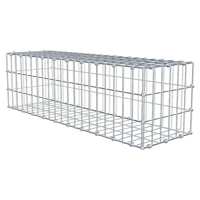 Gabiona Gabione - 100 x 30 x 30 cm, Maschenbreite: 5 cm, Maschenhöhe: 10 cm - Ein rechteckiger Gabionenkorb aus verzinktem Draht, ideal für Garten- und Landschaftsbauprojekte, bietet Stabilität und vielseitige Gestaltungsmöglichkeiten.
