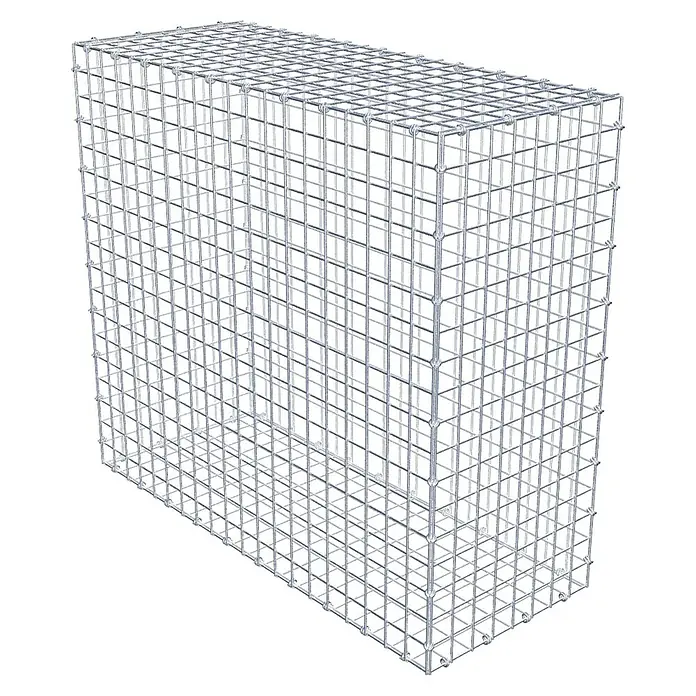 Gabiona Gabione - 100 x 40 x 90 cm, Maschenbreite: 5 cm, Maschenhöhe: 5 cm - Produktabbildung eines Gabionenkäfigs, ideal für Gartenbau oder als dekoratives Element, robust und langlebig für den Aussenbereich.