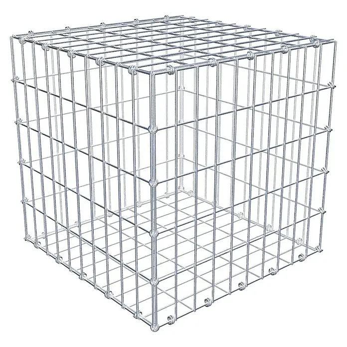 Gabiona Gabione - 50 x 50 x 50 cm, Maschenbreite: 5 cm, Maschenhöhe: 10 cm - Ein stabiler Gabionen-Käfig aus Drahtgeflecht, ideal für den Gartenbau oder als dekoratives Element. Der robuste Drahtkäfig bietet vielfältige Gestaltungsmöglichkeiten.
