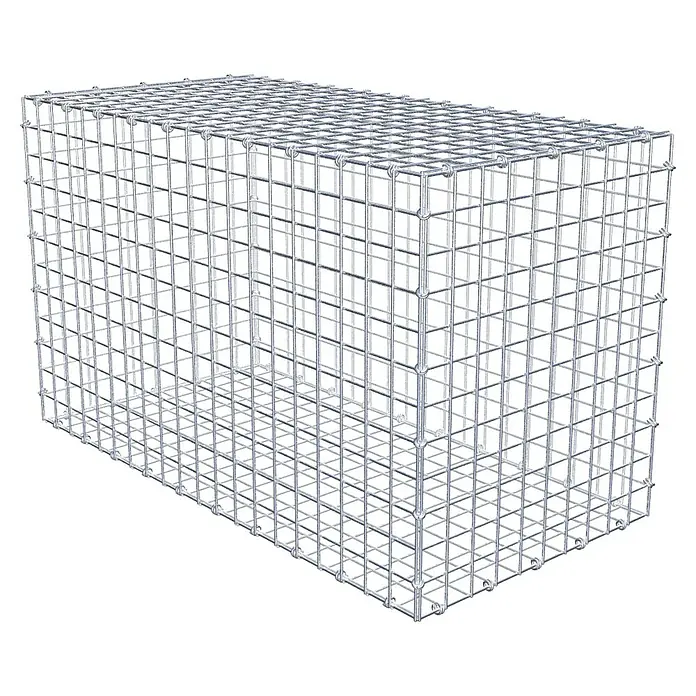 Gabiona Gabione - 100 x 50 x 60 cm, Maschenbreite: 5 cm, Maschenhöhe: 5 cm - Ein rechteckiger Gabionenkorb aus Drahtgeflecht, ideal für Garten- und Landschaftsbauprojekte. Robuste Bauweise für vielfältige Anwendungen im Außenbereich.