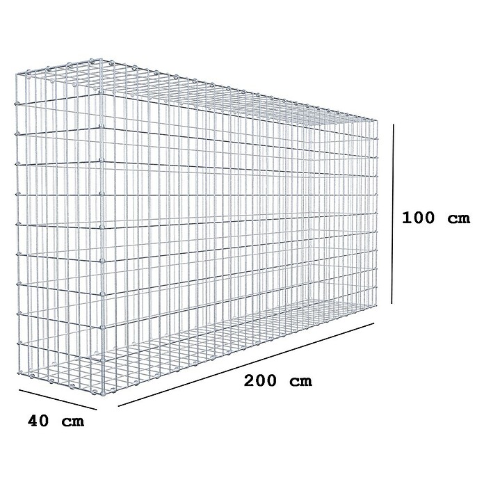 Gabiona Gabione (200 x 40 x 100 cm, Maschenbreite: 5 cm, Maschenhöhe: 10 cm) | BAUHAUS