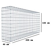 Gabiona Gabione (200 x 40 x 100 cm, Maschenbreite: 5 cm, Maschenhöhe: 10 cm) | BAUHAUS