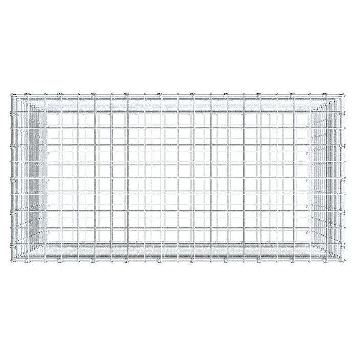 Gabiona Gabione - 100 x 50 x 80 cm, Maschenbreite: 5 cm, Maschenhöhe: 5 cm - Draufsicht auf einen Gabionenkorb aus verzinktem Stahldraht, ideal für Gartenbau und Landschaftsgestaltung, bietet Stabilität und Flexibilität.